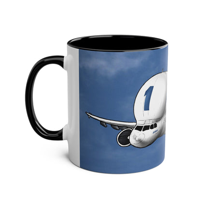 Beluga Airbus Cartoon Two-Tone Coffee Mugs, 11oz - Funky Aviation