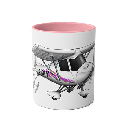 Coffee Mug - Microlight Ikarus C42 Feathers Cartoon Design