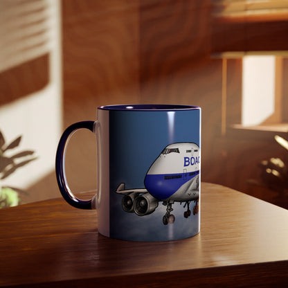 BOAC Boeing 747 Two-Tone Coffee Mugs, 11oz - Funky Aviation