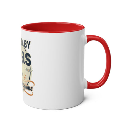 Aviator Coffee Mug — "Powered by AvGas and Bad Decisions" 11oz Two-Tone
