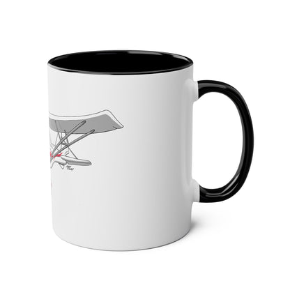 Cartoon Ikarus C42 Microlight Red Decals 11oz Coffee Mug