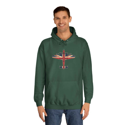 Vintage UK Flag Bomber Plane Hoodie