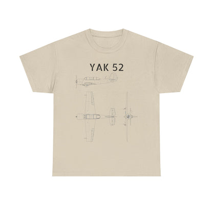 Yak-52 Blueprint T-Shirt — Vintage Aircraft Schematic Tee for Aviation Enthusiasts