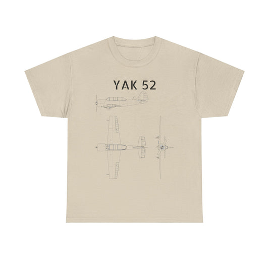 Yak-52 Blueprint T-Shirt — Vintage Aircraft Schematic Tee for Aviation Enthusiasts