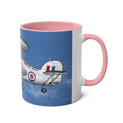 Navy Swordfish Design Two-Tone Coffee Mugs, 11oz - Funky Aviation