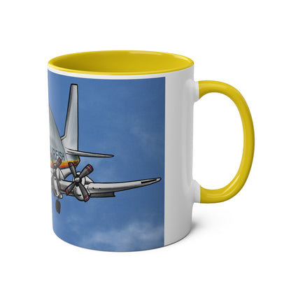 Guppy Aircraft Retro Two-Tone Coffee Mugs, 11oz - Funky Aviation