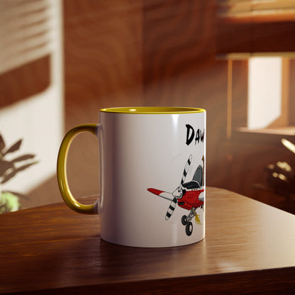 Bulldog Aerobatic Trainer Two-Tone Coffee Mugs, 11oz - Funky Aviation