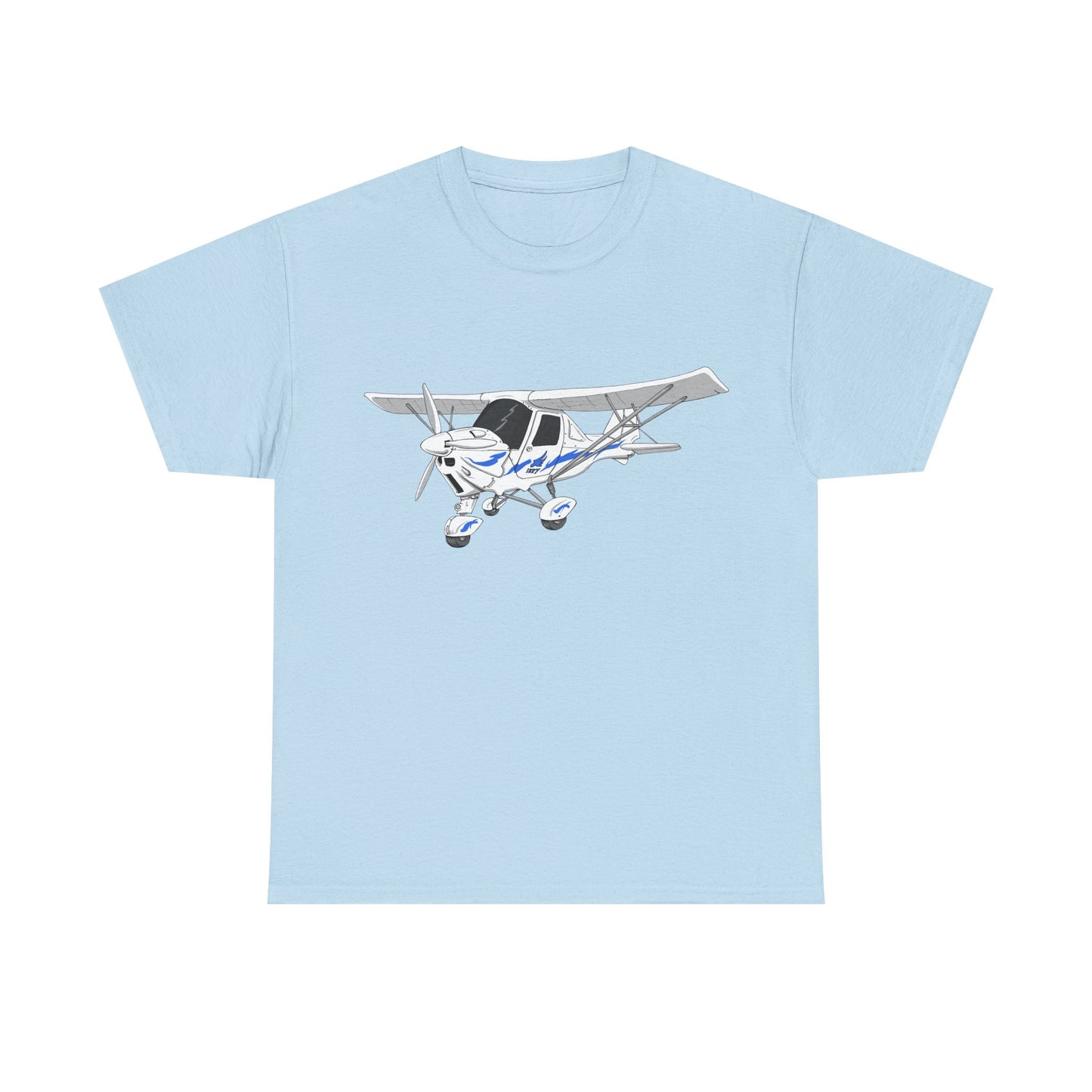 Microlight C42 (Blue) Heavy Cotton Tee - Perfect Gift for Pilots, Aviation Enthusiasts, Travel Lovers, Airplane Birthday, Casual Wear