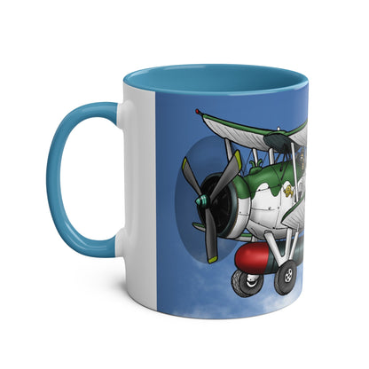 Navy Swordfish Design Two-Tone Coffee Mugs, 11oz - Funky Aviation