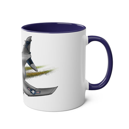 Phantom Fighter Jet Two-Tone Coffee Mugs, 11oz - Funky Aviation