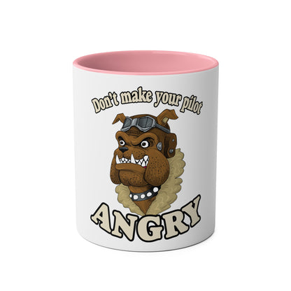 Bulldog Pilot Two-Tone Coffee Mugs, 11oz - Funky Aviation