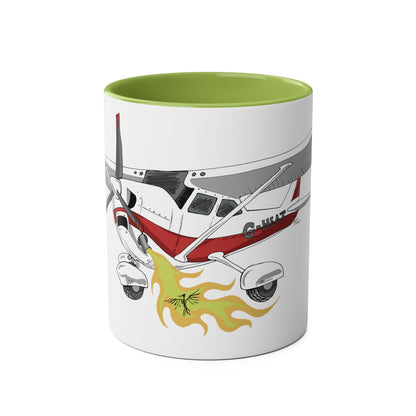 Cessna Bird Fryer Two-Tone Coffee Mugs, 11oz - Funky Aviation
