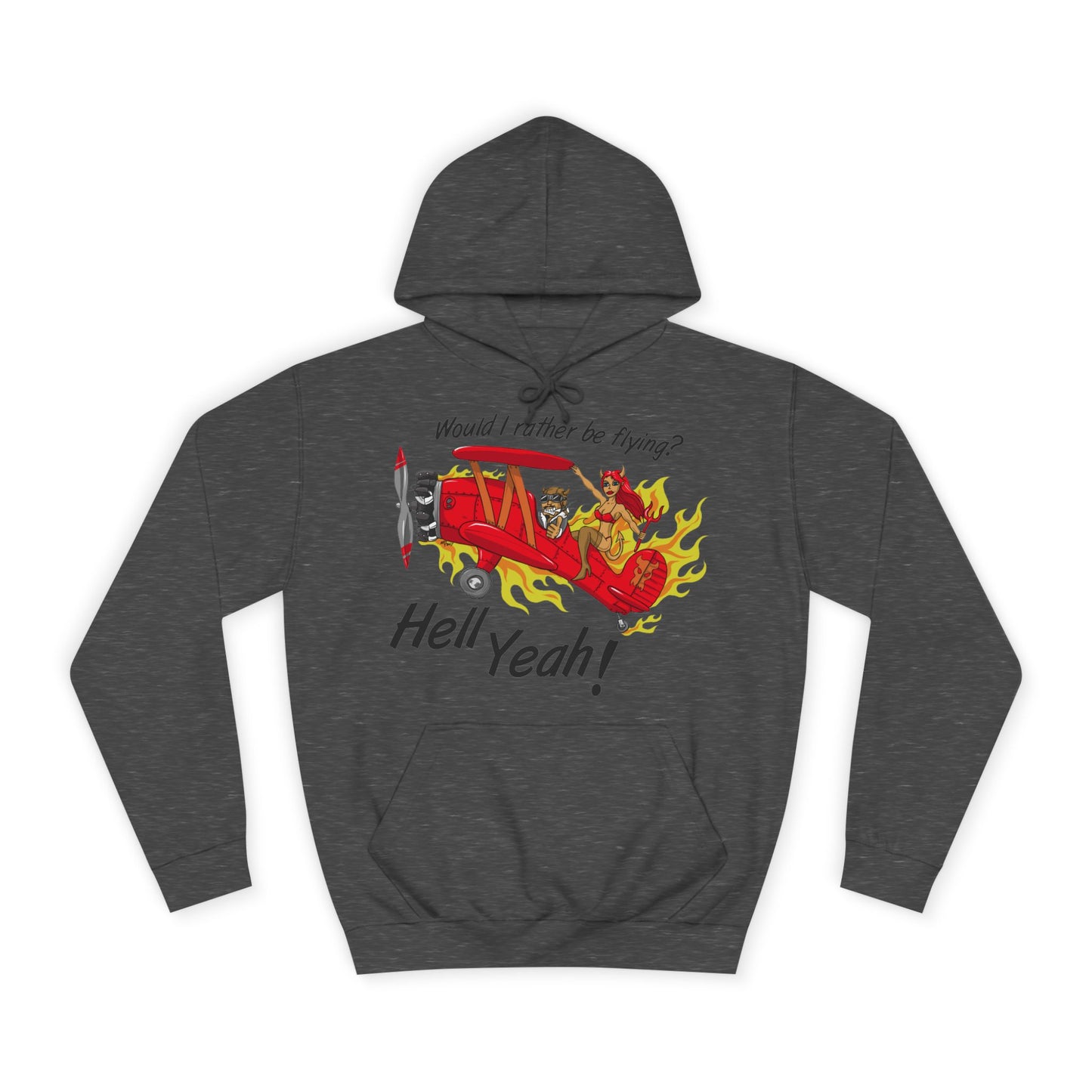Hell Yeah! Flaming Plane Graphic Hoodie