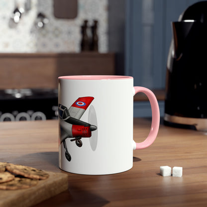 Chipmunk Tailwheel Two-Tone Coffee Mugs, 11oz - Funky Aviation