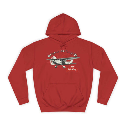 Aviation Hoodie — Vintage Cessna Plane "Team High Wing" Pullover