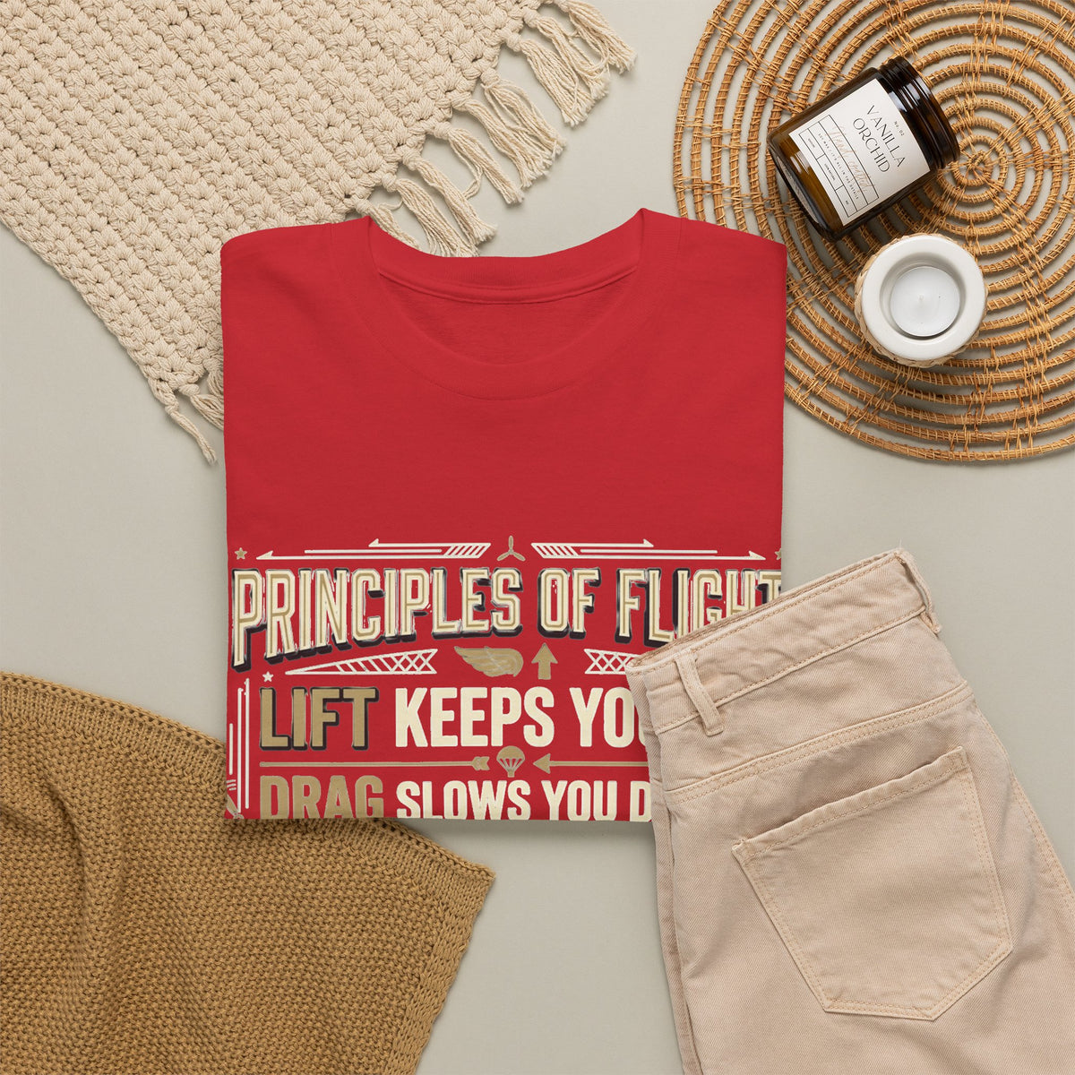 Pilot Instructor T‑Shirt — “Principles of Flight” Aviation Gift