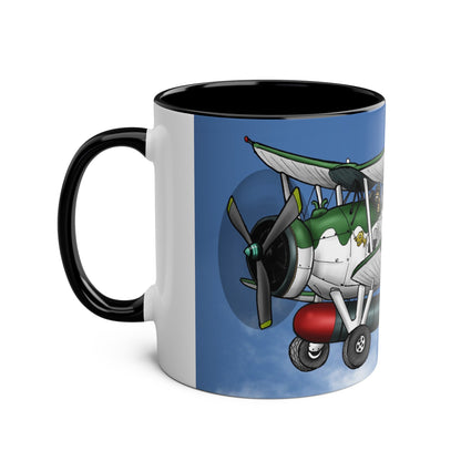 Navy Swordfish Design Two-Tone Coffee Mugs, 11oz - Funky Aviation