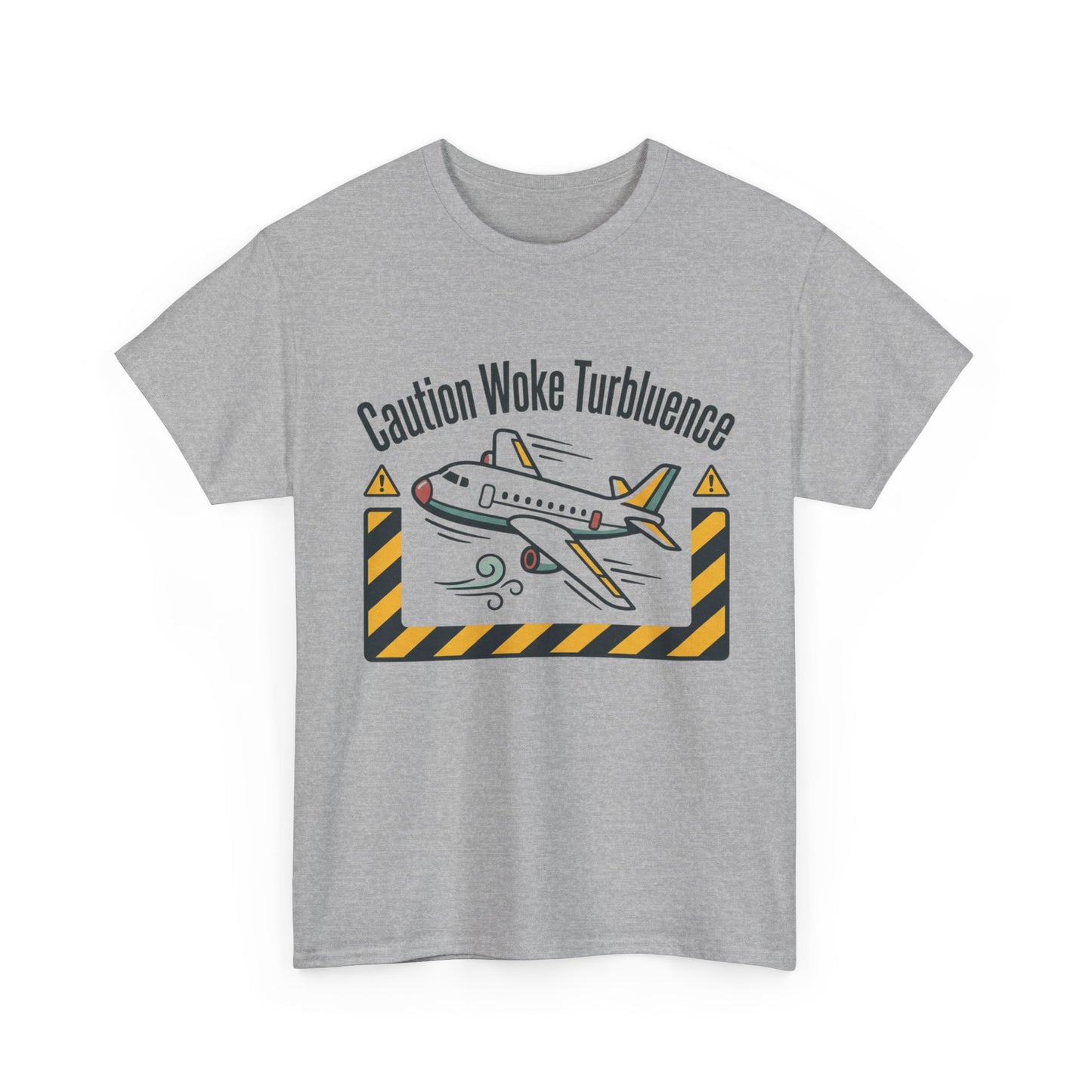 Caution Woke Turbulence Tee — Funny Travel Shirt for Aviation Fans