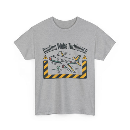 Caution Woke Turbulence Tee — Funny Travel Shirt for Aviation Fans