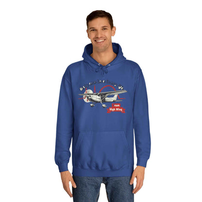 Aviation Hoodie — Vintage Cessna Plane "Team High Wing" Pullover