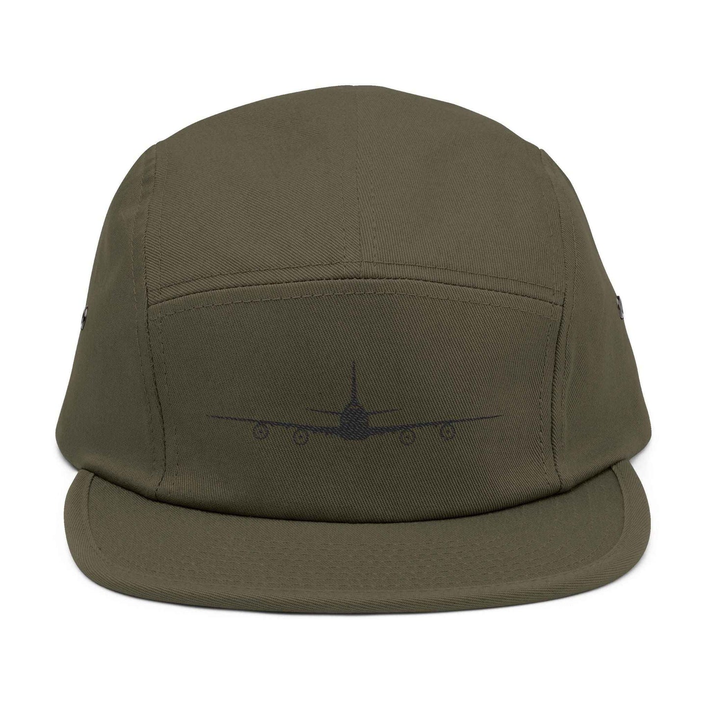Embroidered Boeing 747‑8 Minimalist Aviation 5‑Panel Cap