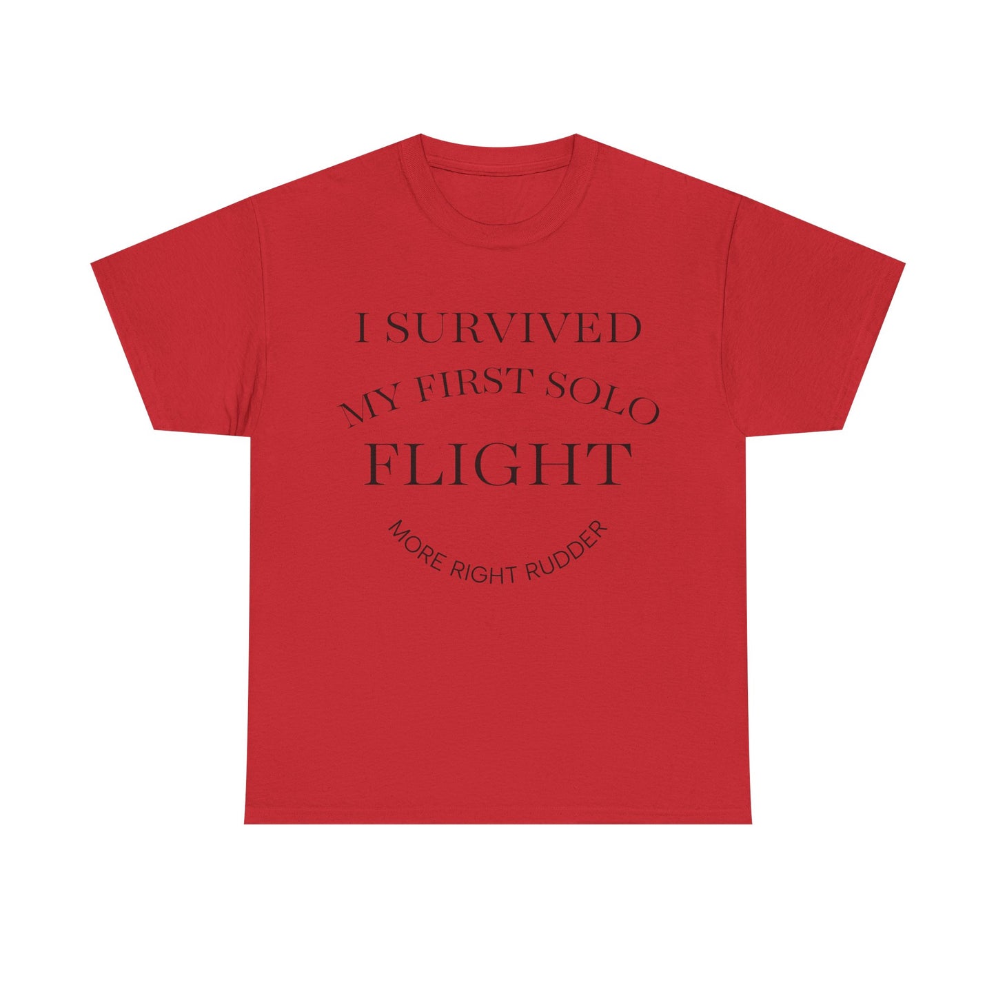 I Survived My First Solo Flight Unisex Heavy Cotton Tee