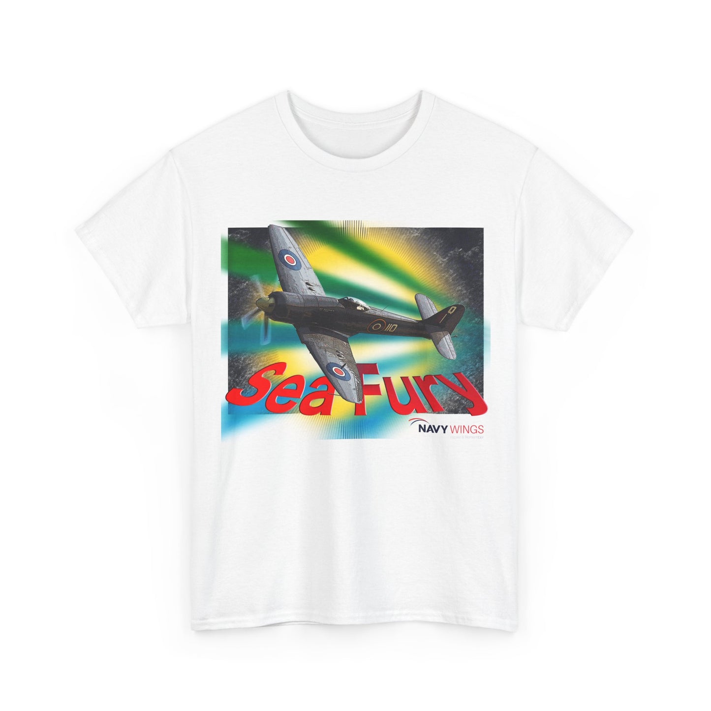 Sea Fury Fighter Plane T‑Shirt — Vintage Navy Wings Aviation Tee