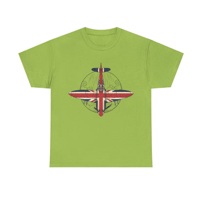 Vintage British Spitfire T-Shirt — Union Jack Warplane Graphic Tee
