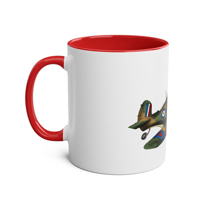 Tally Ho Spitfire Two-Tone Coffee Mugs, 11oz - Funky Aviation
