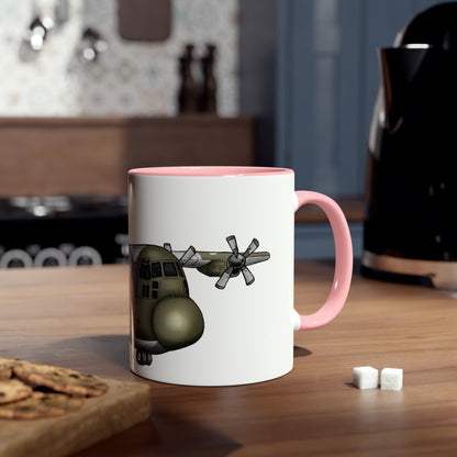 The Hercules Transport Aircraft Two-Tone Coffee Mugs, 11oz - Funky Aviation