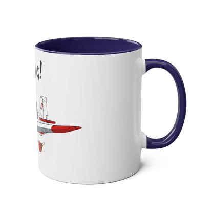 Bulldog Aerobatic Trainer Two-Tone Coffee Mugs, 11oz - Funky Aviation