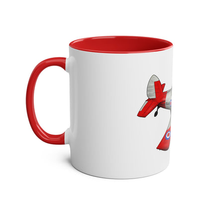 Chipmunk Tailwheel Two-Tone Coffee Mugs, 11oz - Funky Aviation