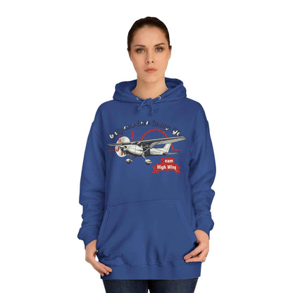 Aviation Hoodie — Vintage Cessna Plane "Team High Wing" Pullover