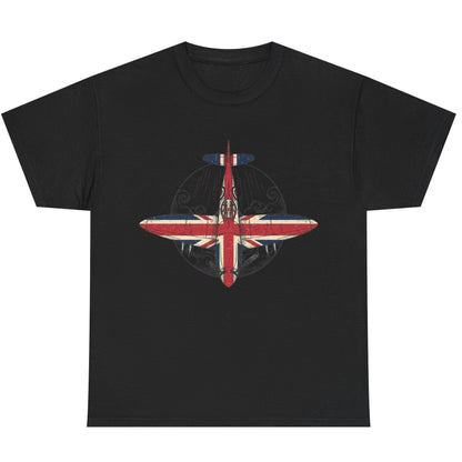 Vintage British Spitfire T-Shirt — Union Jack Warplane Graphic Tee