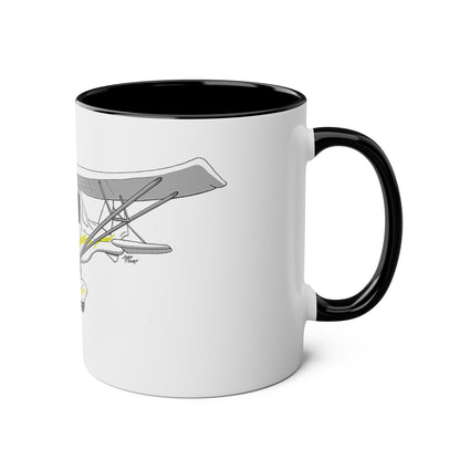 Yellow Decals Cartoon Ikarus C42 Microlight 11oz Coffee Mug