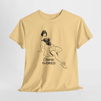 Cotton Tee - The Nose Art Cessna G-OKED Aircraft Cartoon Design