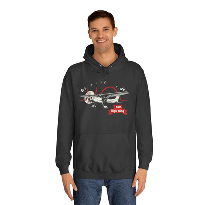 Aviation Hoodie — Vintage Cessna Plane "Team High Wing" Pullover