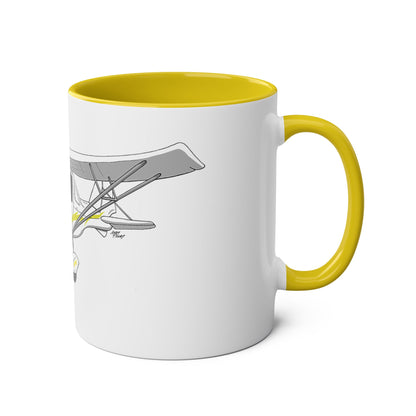 Yellow Decals Cartoon Ikarus C42 Microlight 11oz Coffee Mug