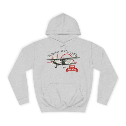 Aviation Hoodie — Vintage Cessna Plane "Team High Wing" Pullover