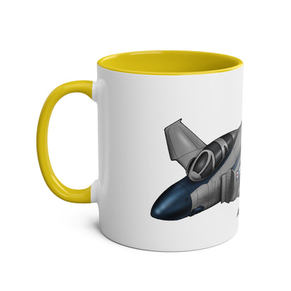 Phantom Fighter Jet Two-Tone Coffee Mugs, 11oz - Funky Aviation