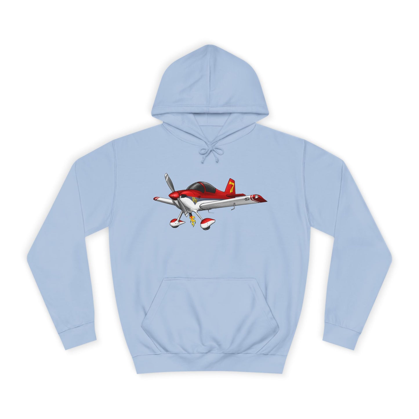 RV7 Aviation Hoodie — Small Red Aerobatic Aircraft Graphic