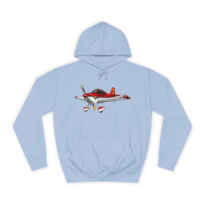 RV7 Aviation Hoodie — Small Red Aerobatic Aircraft Graphic