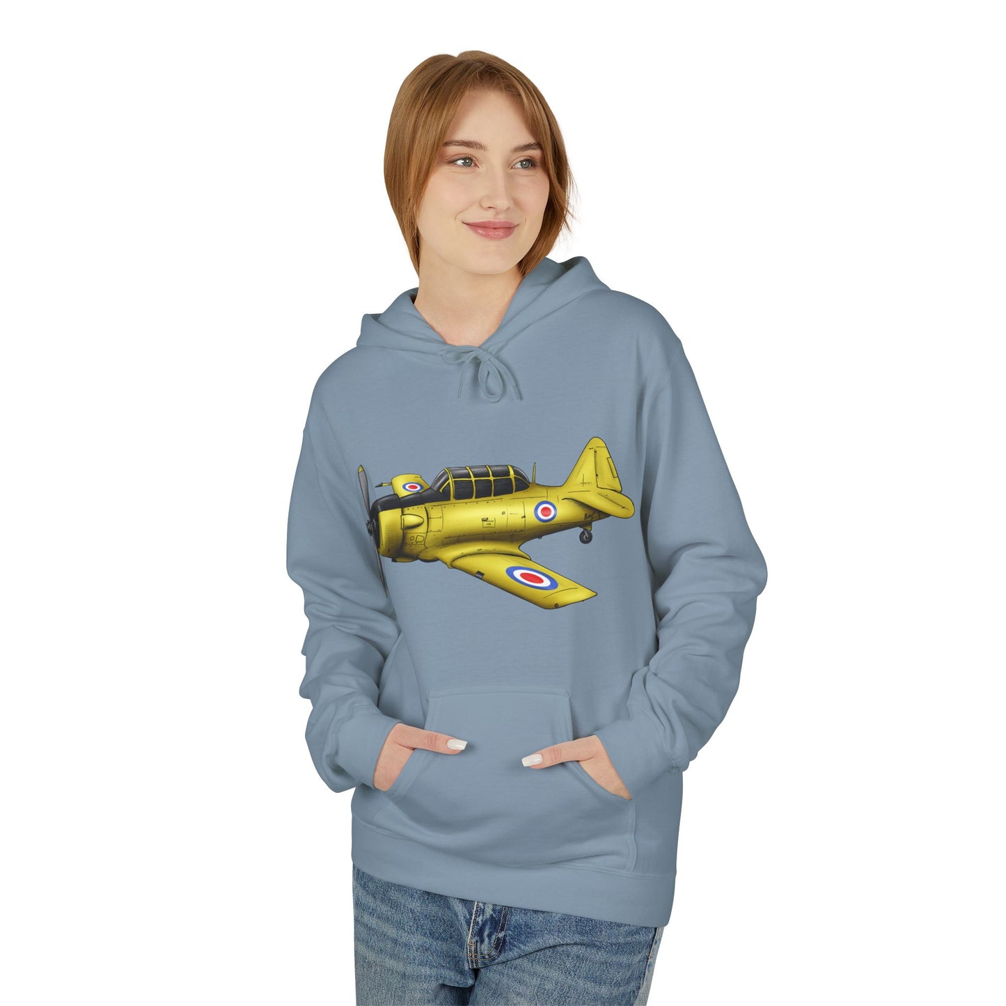 Hoodie - Harvard Aircraft Military Trainer Hand Drawn Design