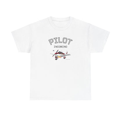 Pilot Incoming T-Shirt – Vintage Airplane Graphic Tee for Aviators & Flight Enthusiasts