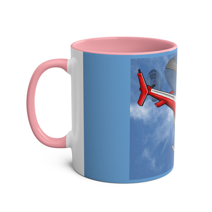Bell Jet Ranger Helicopter Two-Tone Coffee Mugs, 11oz - Funky Aviation