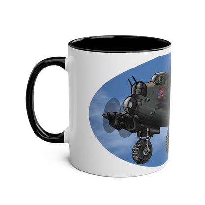 WWII Bomber Two-Tone Coffee Mug — Vintage WWII Aircraft Gift