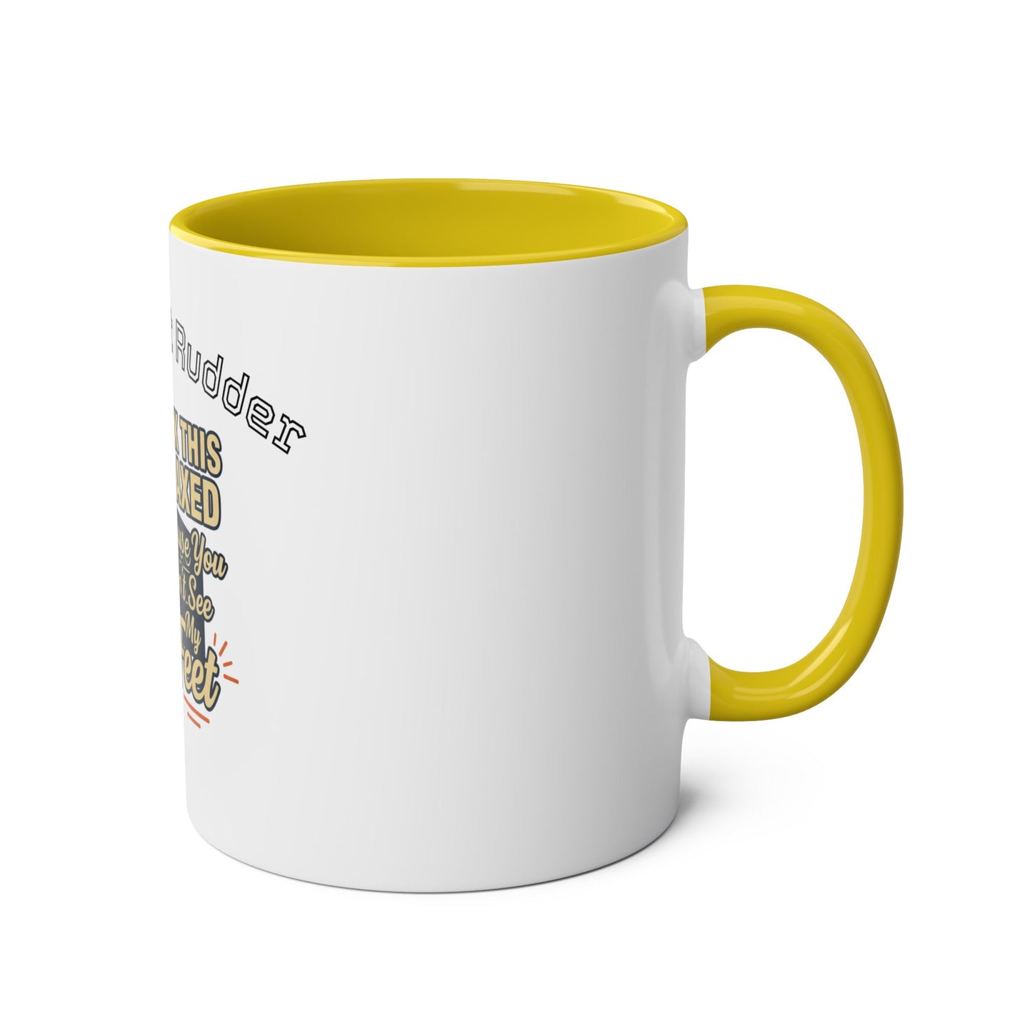 Aviator Coffee Mug — "More Right Rudder" (11 oz Two-Tone)
