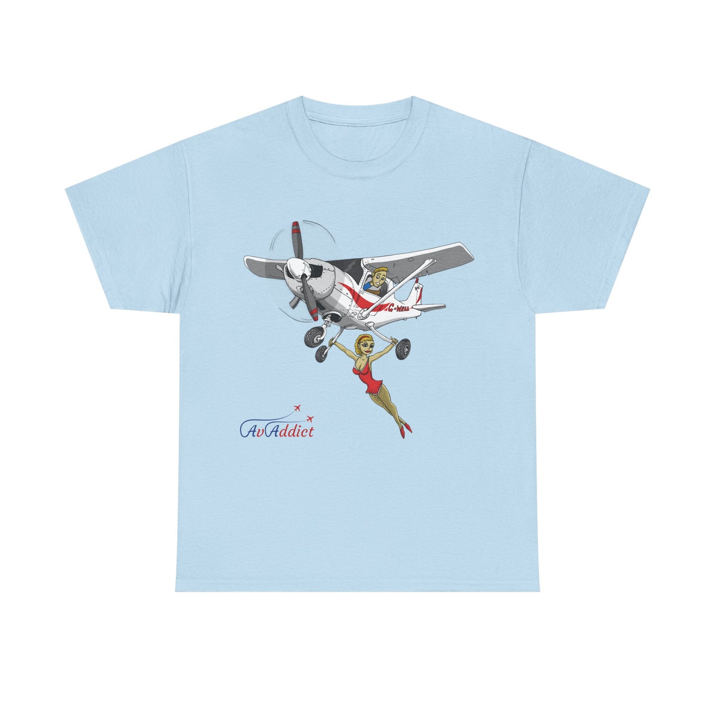 Cotton Tee Cessna Trapeze Artist Cartoon Print