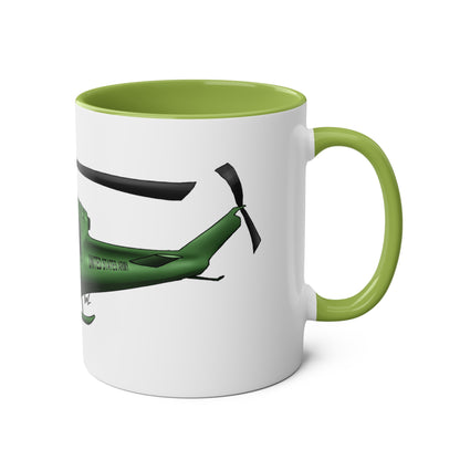 Huey Chopper Two-Tone Coffee Mugs, 11oz - Funky Aviation