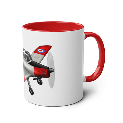 Chipmunk Tailwheel Two-Tone Coffee Mugs, 11oz - Funky Aviation